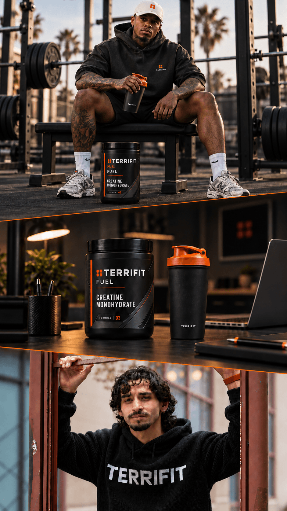 One athlete wearing Terrifit while training, working and at a formal event
